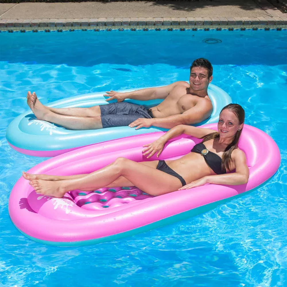 Poolmaster Honolulu Mattress Pool Float, Reversible Pink/Blue