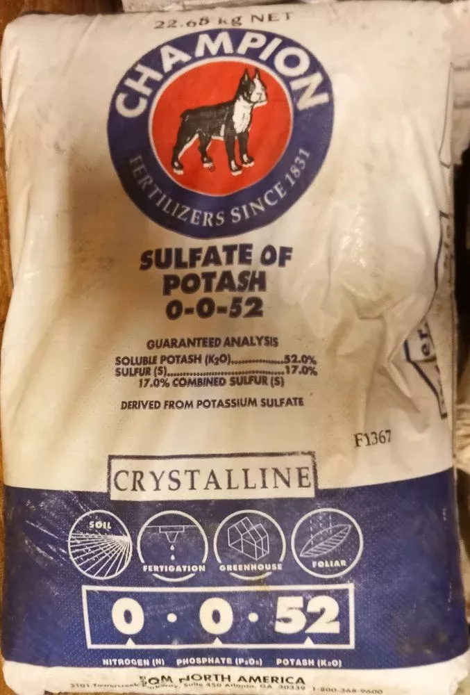 Potassium Sulfate SOP 0-0-52 Org 55# bag