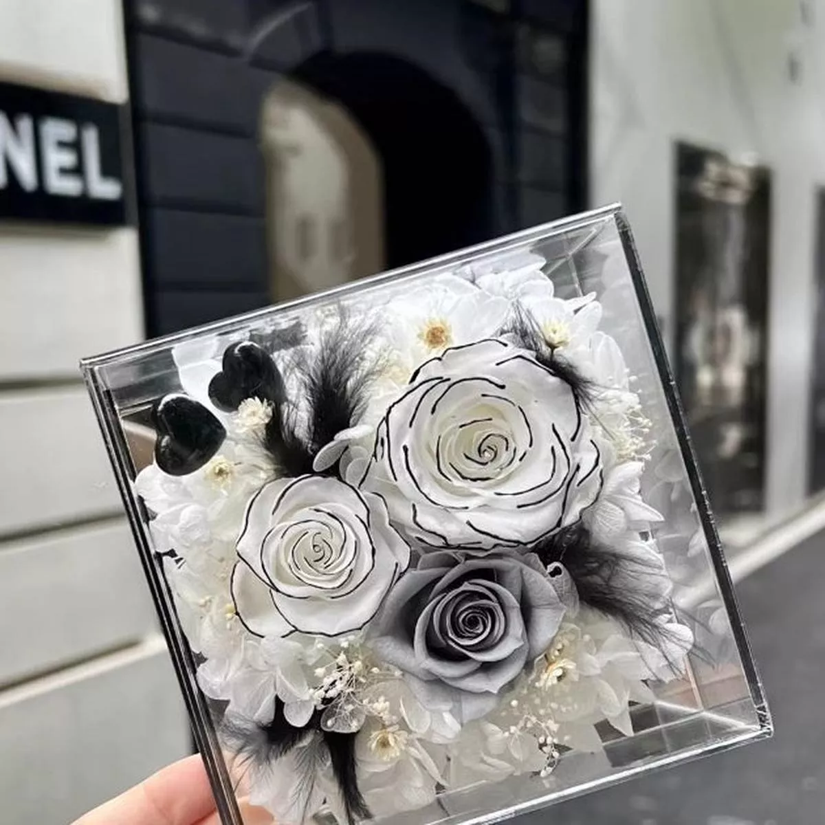 Preserved Flower Mini Square Box Collection – Chanel Style(12124.5cm)