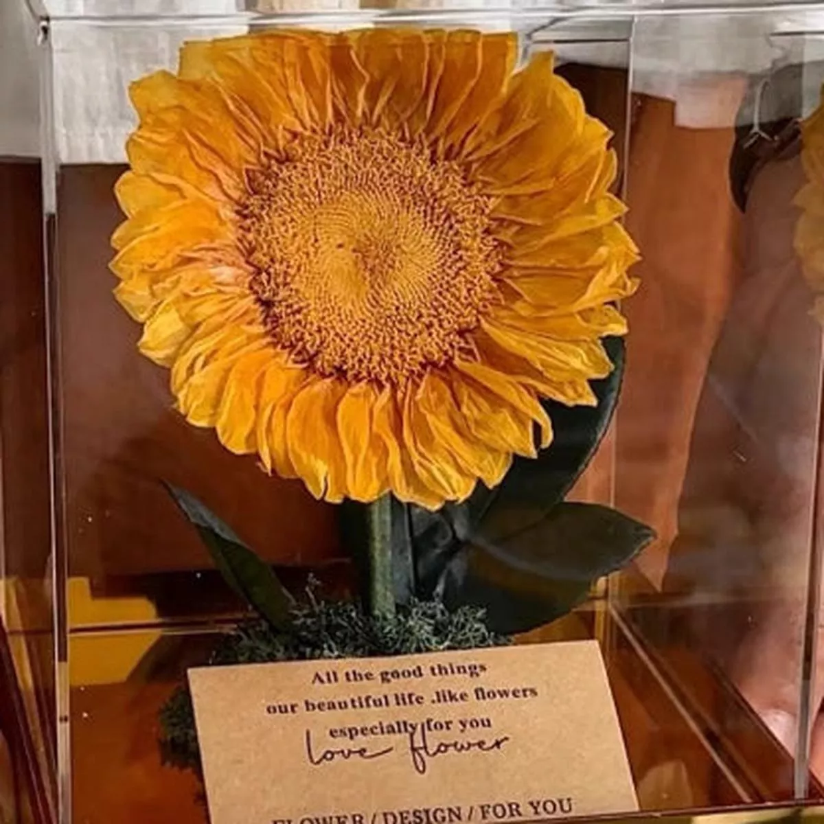 Preserved Sunflower & Dandelion Floral Arrangement – Golden Sunflower