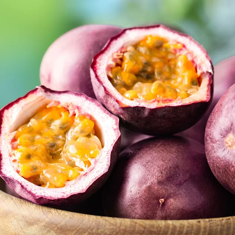 Purple Passion Fruit Seeds (Passiflora edulis) Vigorous tropical vine with fragrant flowers and sweet-tart purple fruit; excellent for fences, arbors, and edible landscape designs