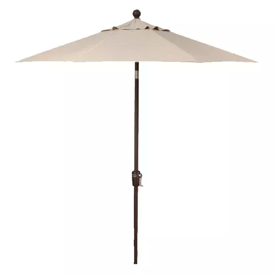 Push Button Tilt 7.5 ' Market Umbrella, Bronze Finish, Champagne Fabric