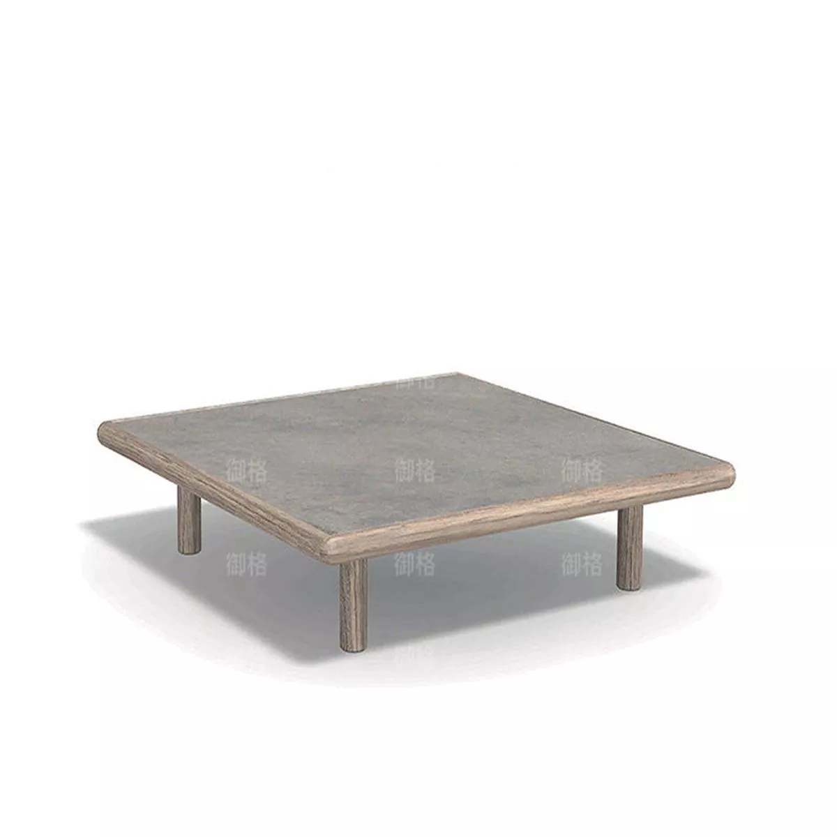 Rattan Solid Wood Chair Combination – Stone plate tea table