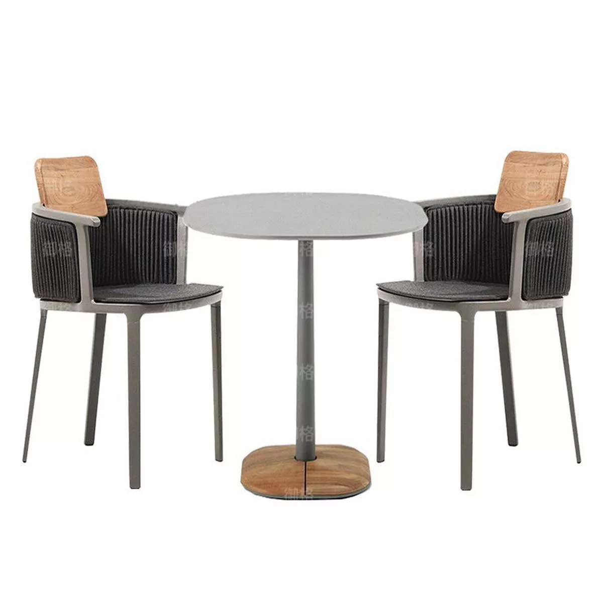 Rattan Table and Chair Set – 2xChairs + 70cm Round Table