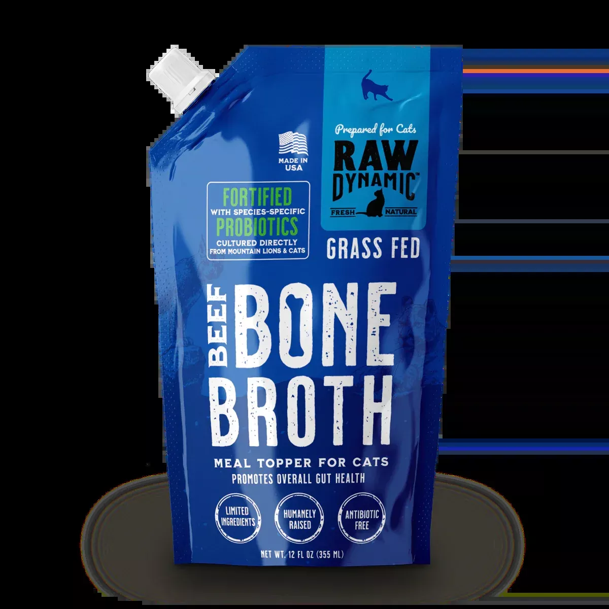 Raw Dynamic Grass Fed Beef Bone Broth For Cats