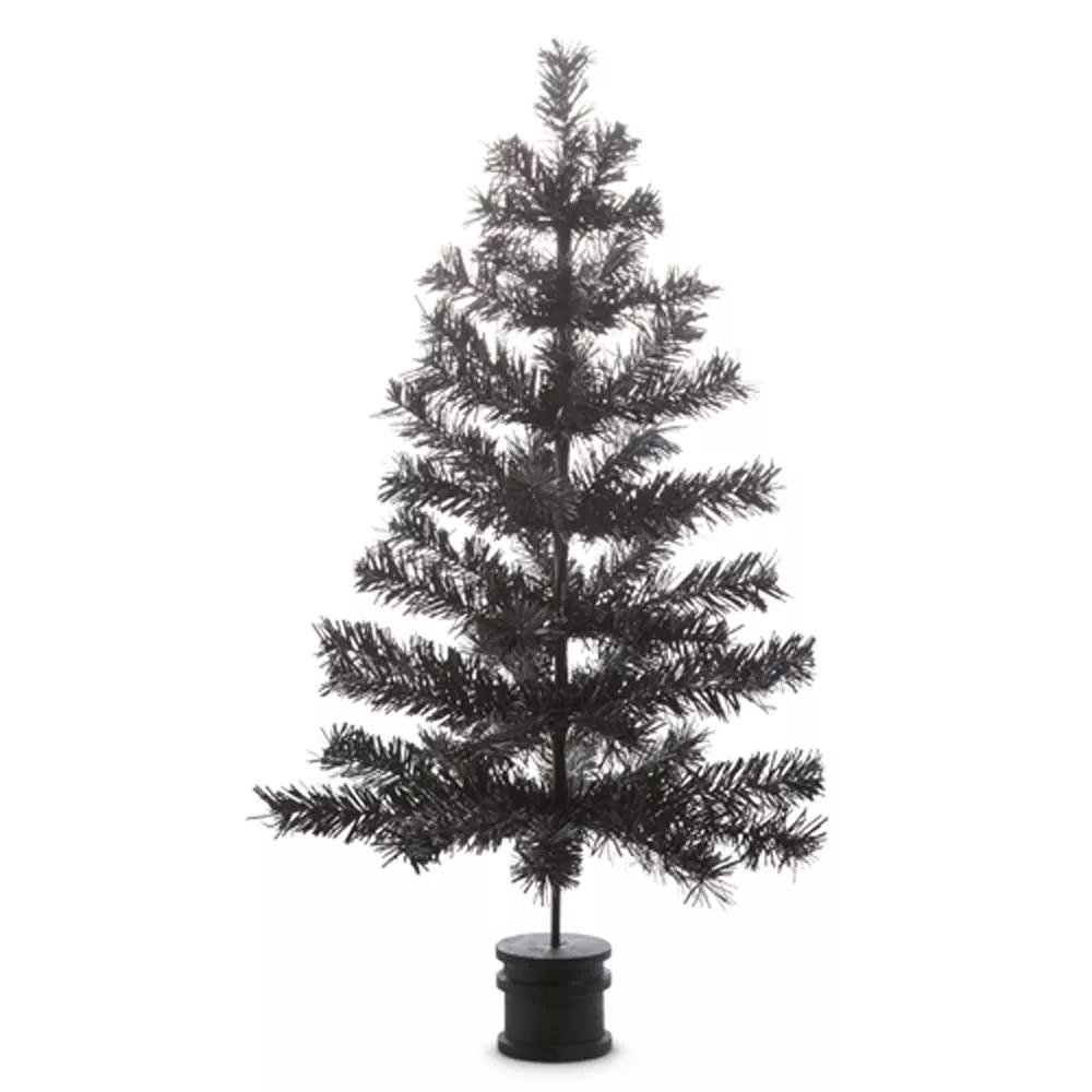 RAZ, Black Tinsel Brush Tree, 36"