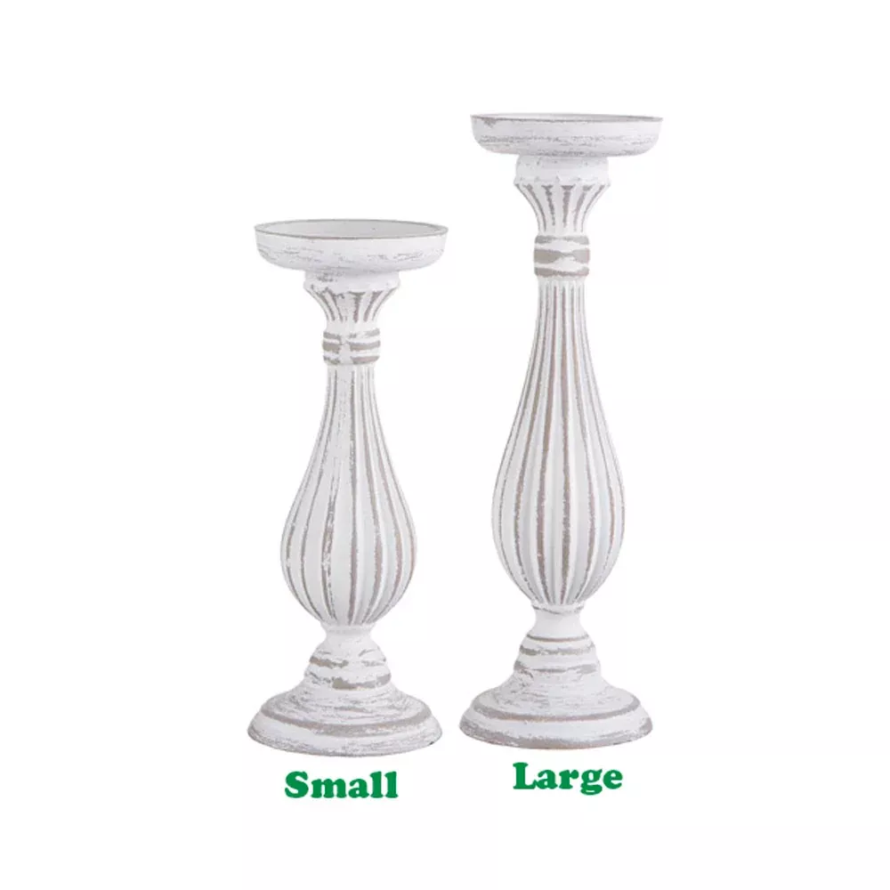 Raz Imports, Candle Holder Distressed, Small Only, Sold Separately, Resin, 10"H
