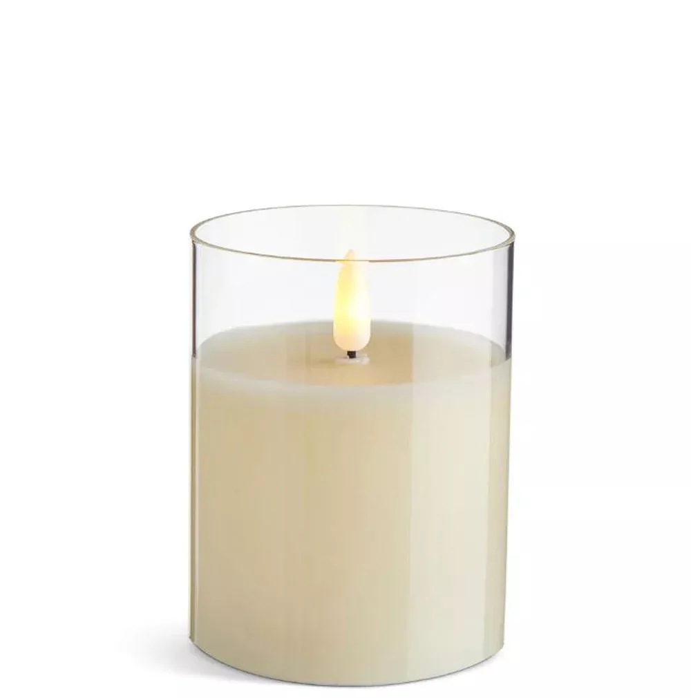 RAZ, Ivory Pillar Candle, 3.5"x4"