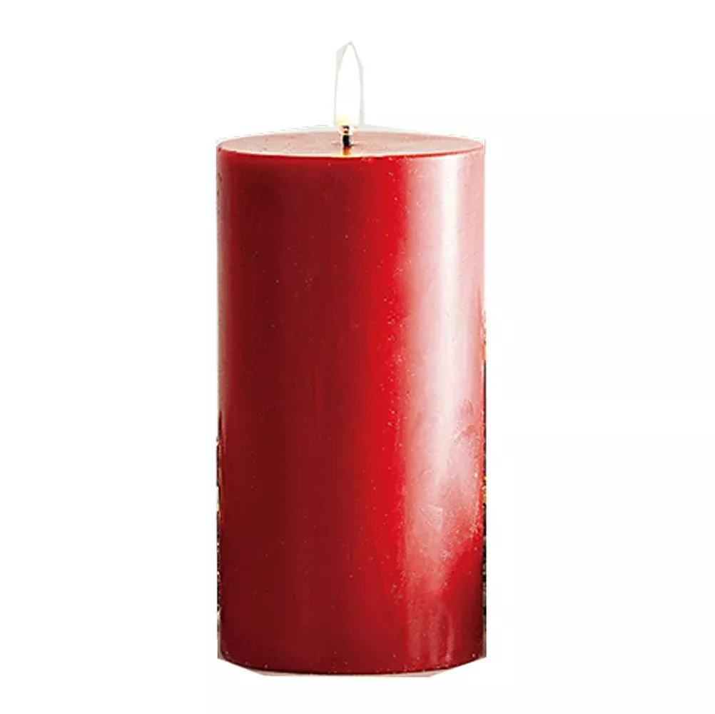 Raz, Uyuni Candle, Red Pillar Candle, 3"X7"