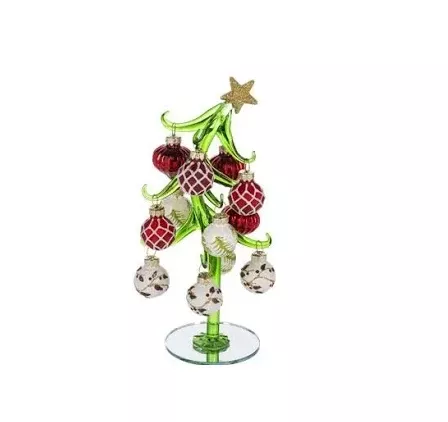 RCS - Mini Crooked Christmas Tree w/ Red & White Ornaments - 89856 / 81653597