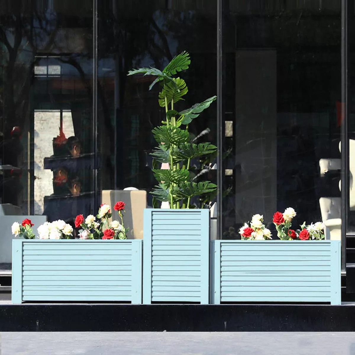 Rectangular Horizontal Planting Box – length 80 x width 40x height 40cm | Blue