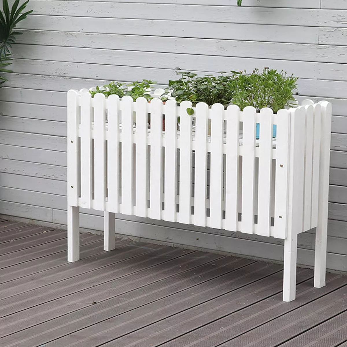 Rectangular Partition Flowerpot – Length 120 * width 30 * height 90cm | White