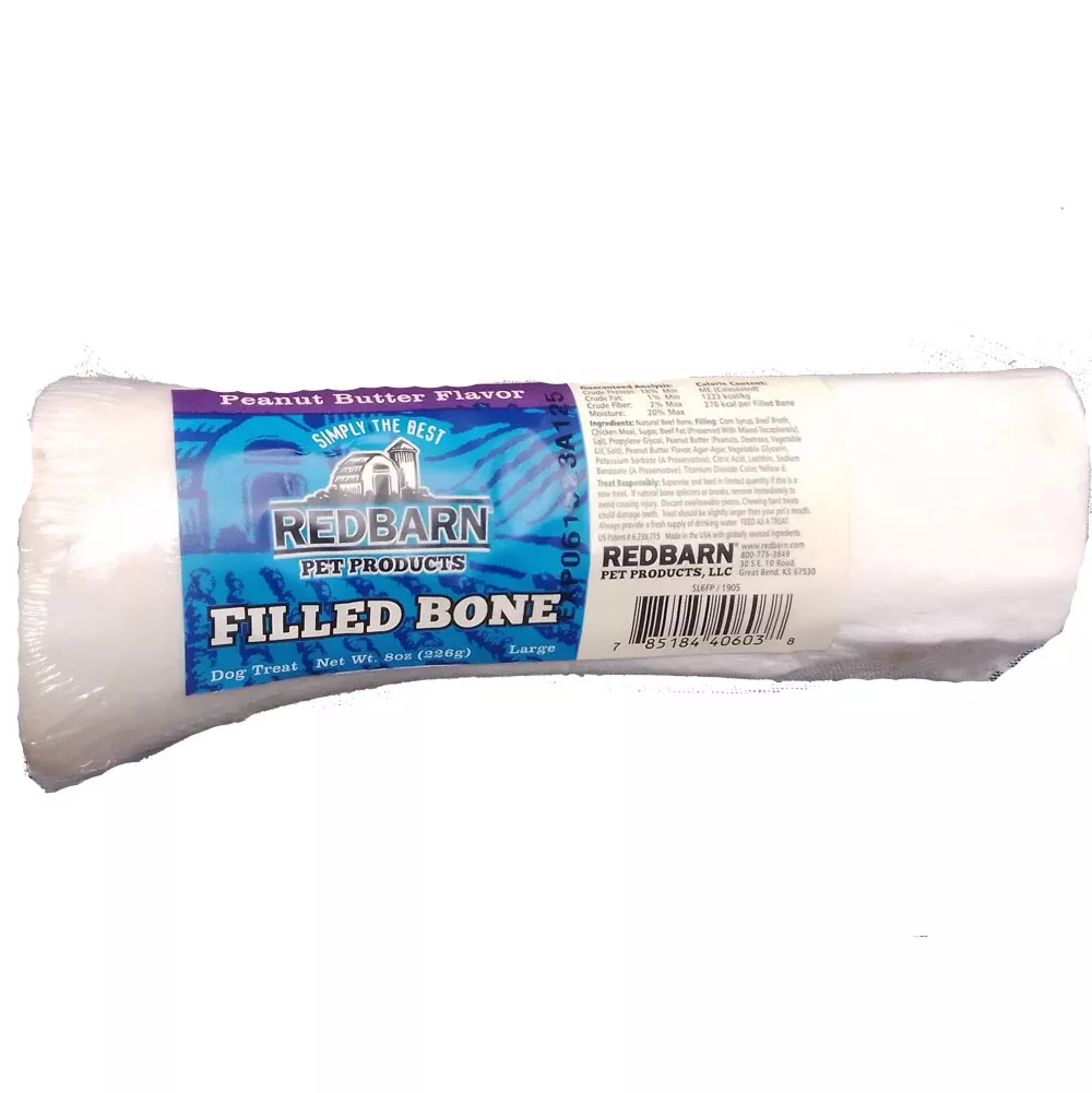 Red Barn, Filled Bone, Peanut Butter Flavor, Large