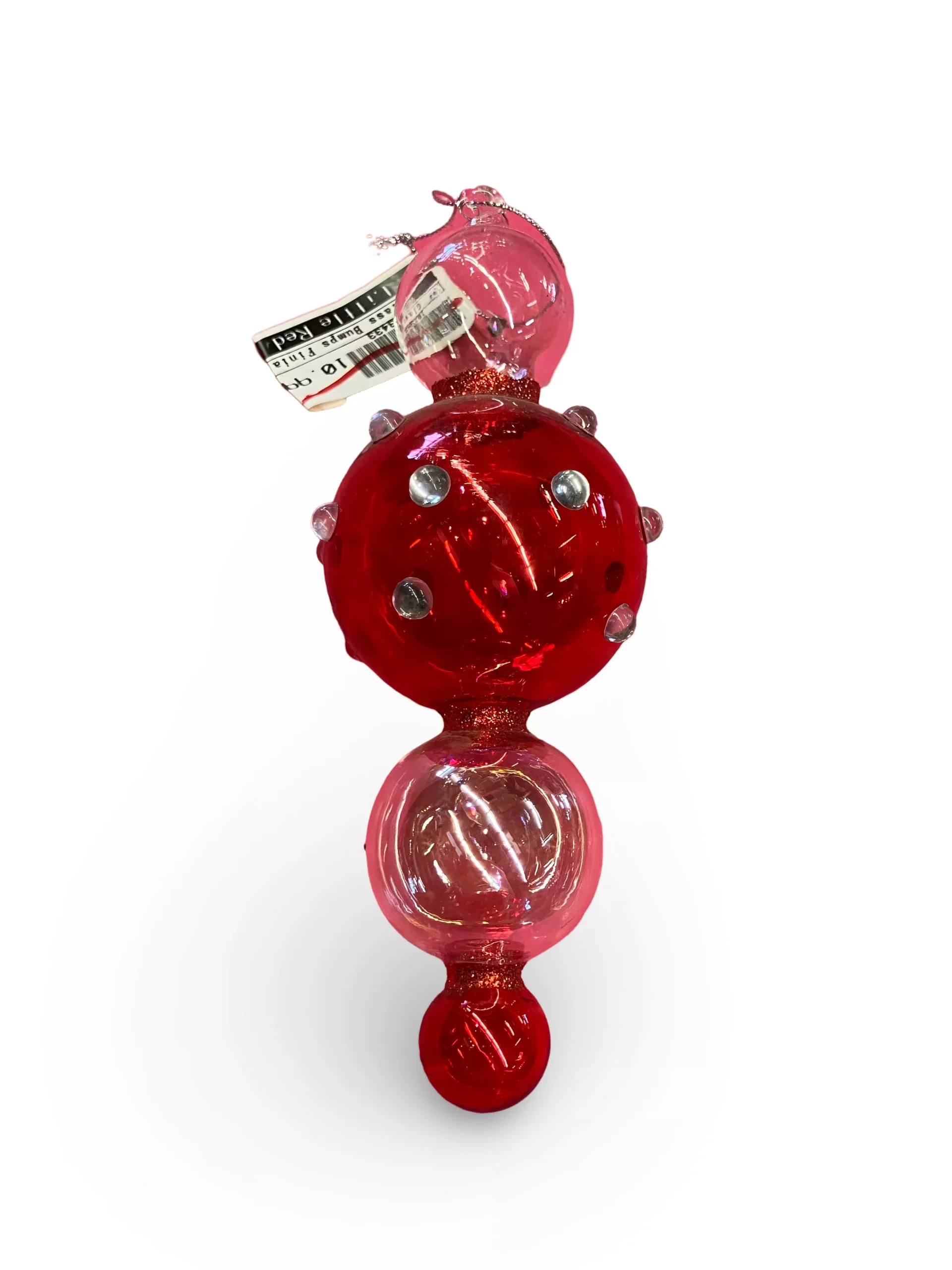Red Drop Ornament with Dots