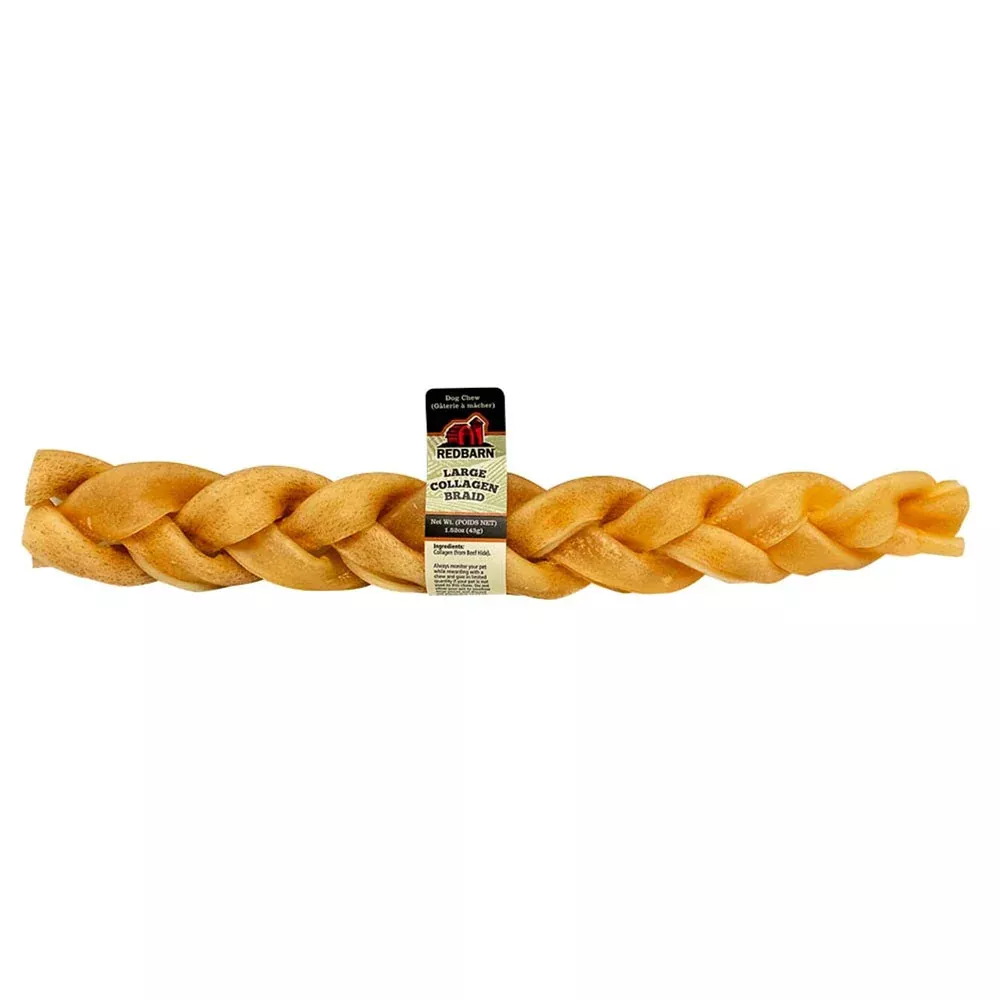 Redbarn, Ground Fed Collagen Puffed Braid, 6"