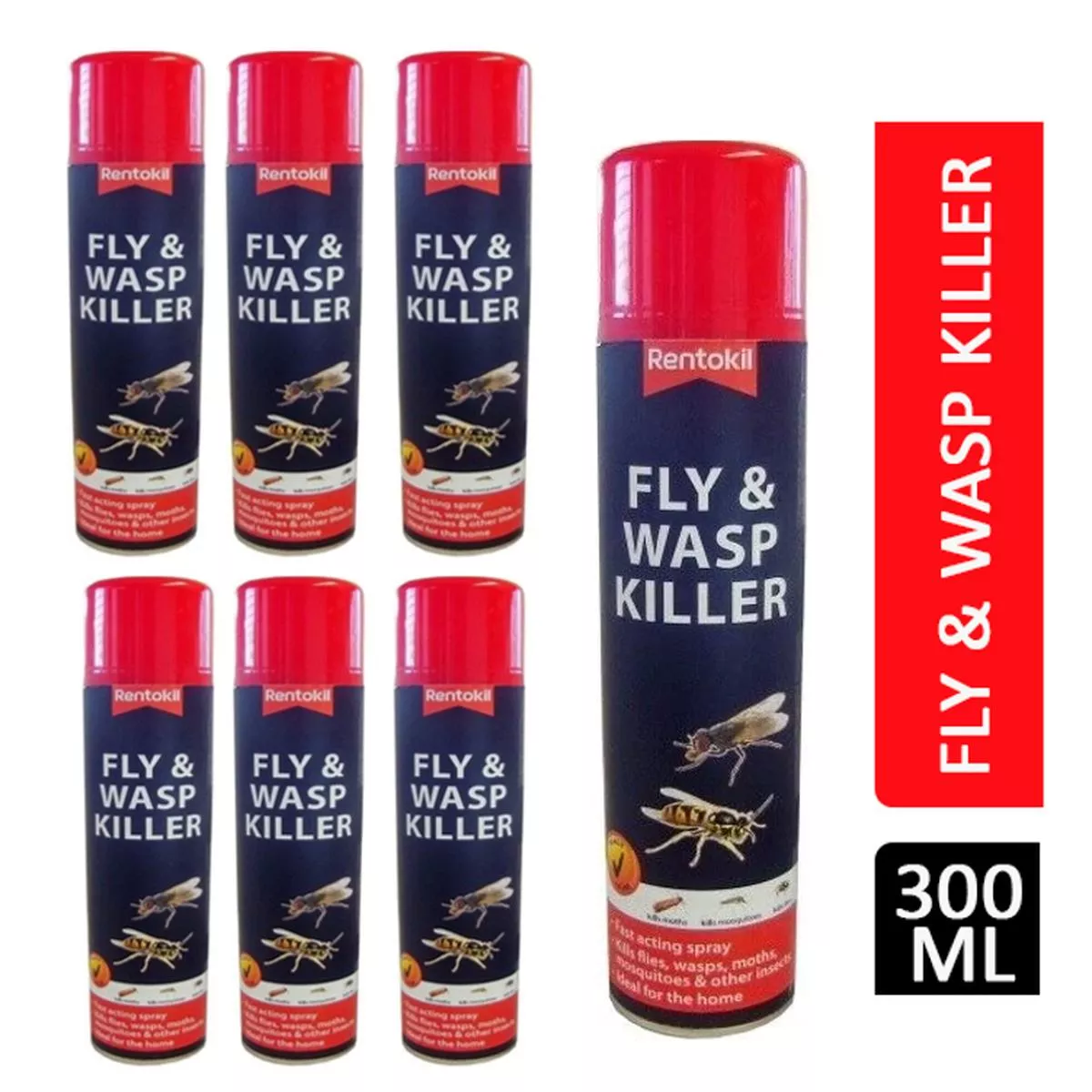 Rentokil PSF126 Fly & Wasp Killer Aerosol 300ml – 12
