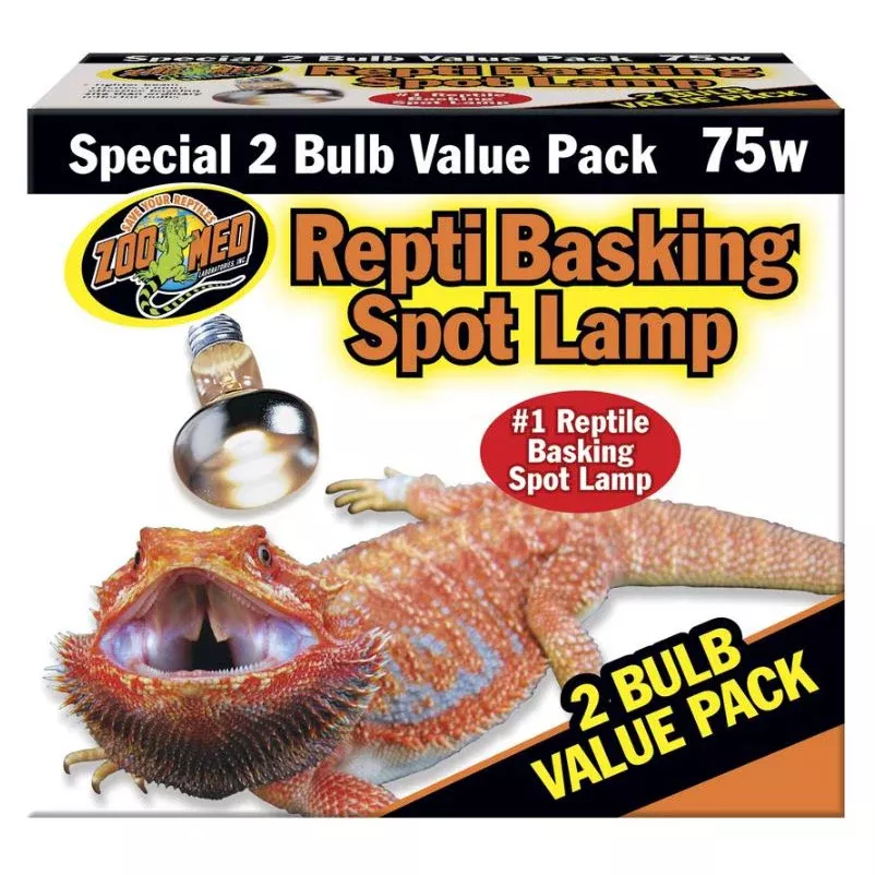Repti Basking Spot Lamp, 75 Watt, 2 Bulb Value Pack