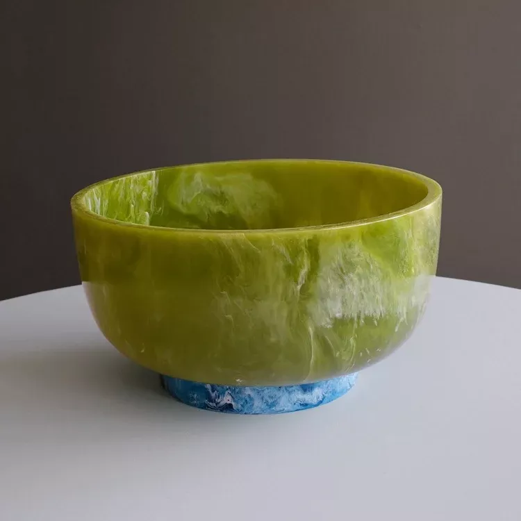 RESIN Rio Large Bowl with Base (Green and Blue)