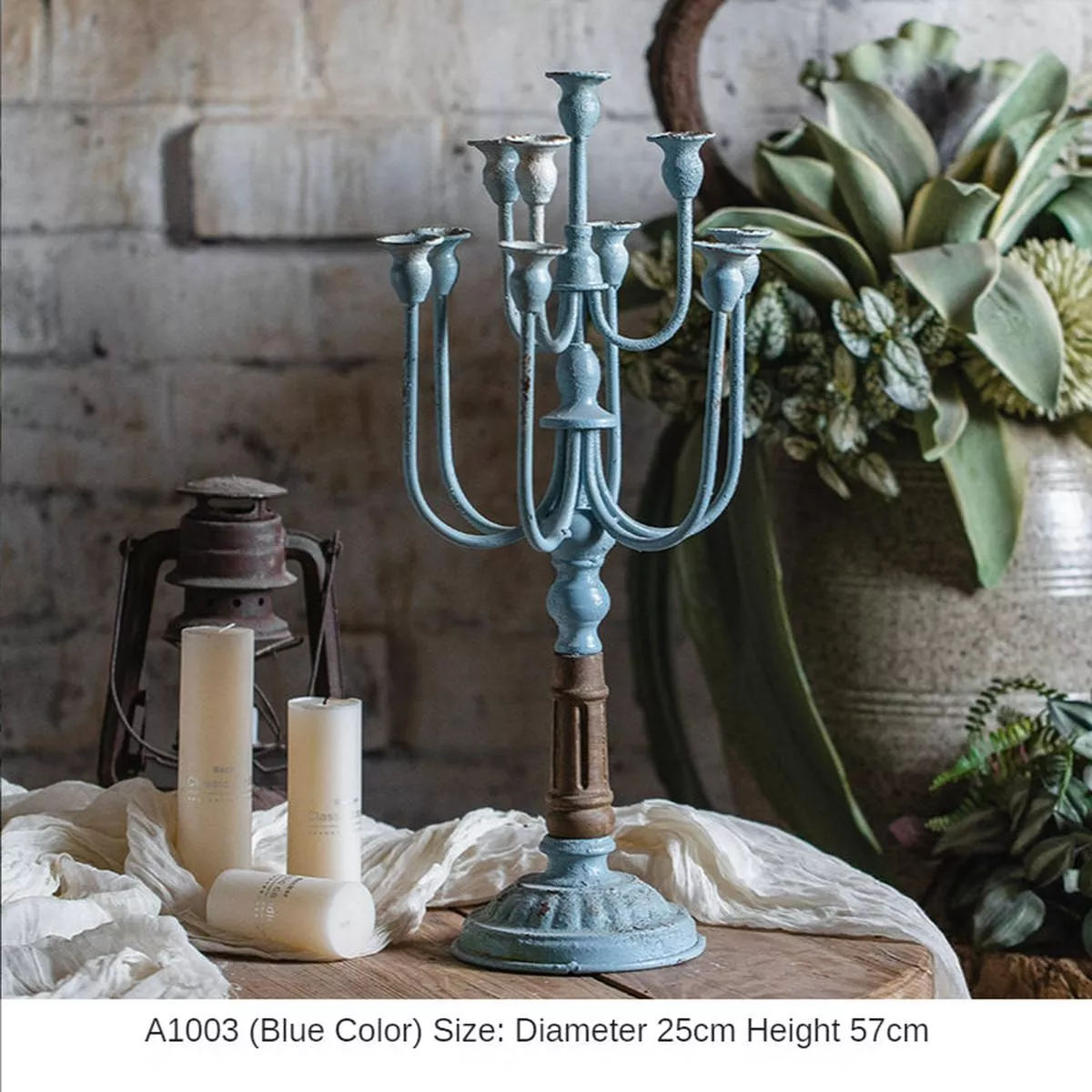 Retro European Table Candle stand – A1003 Blue