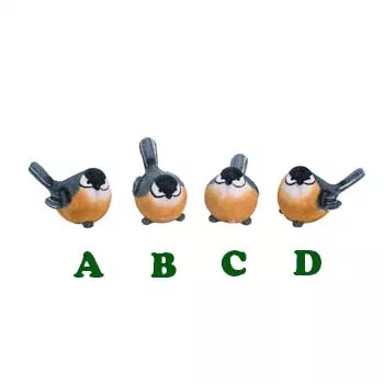Round Orange Belly Bird Figurine, Medium