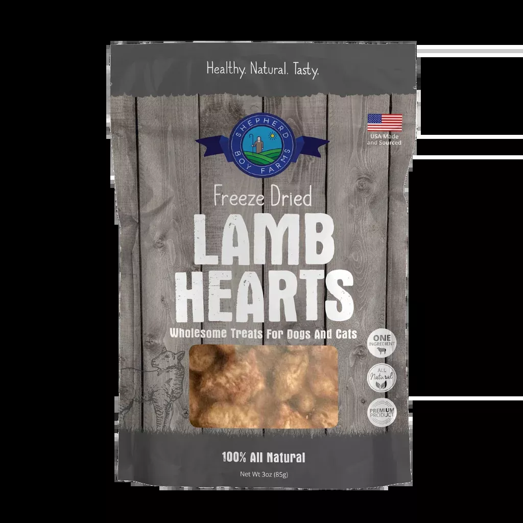 Shepherd Boy Freeze Dried Lamb Heart, 3oz.