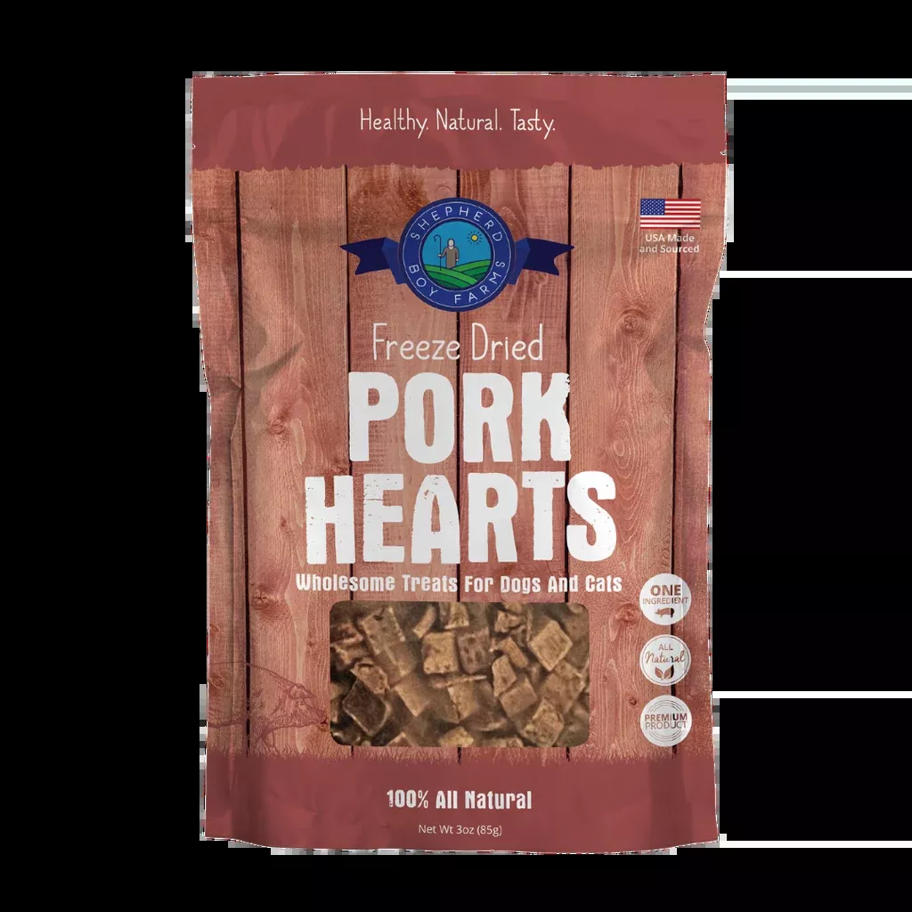 Shepherd Boy Freeze Dried Pork Heart, 3oz.