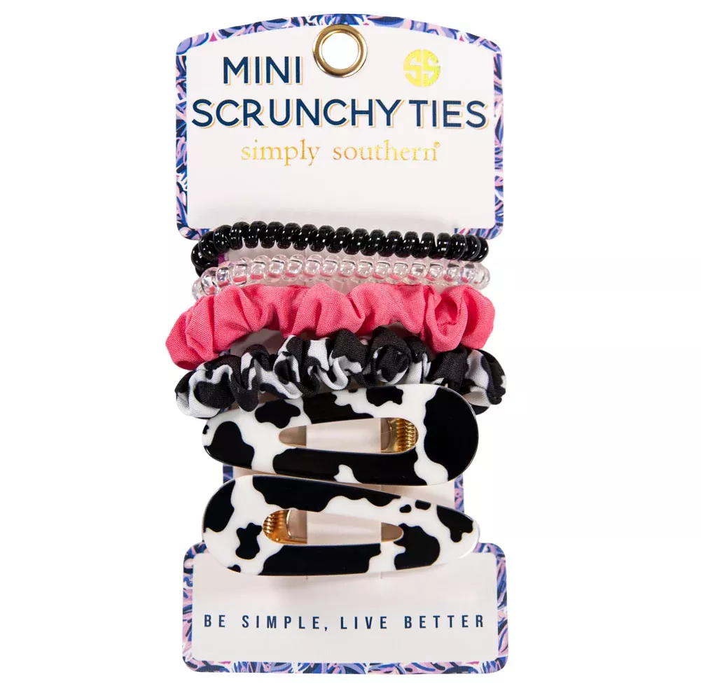 Simply Southern, Mini Scrunchy Tie Set, Cow