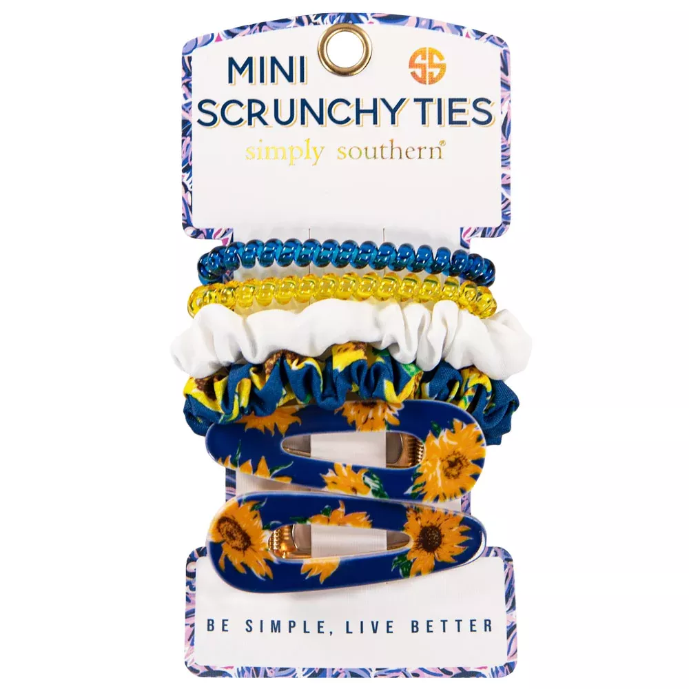 Simply Southern, Mini Scrunchy Tie Set, Sunflower