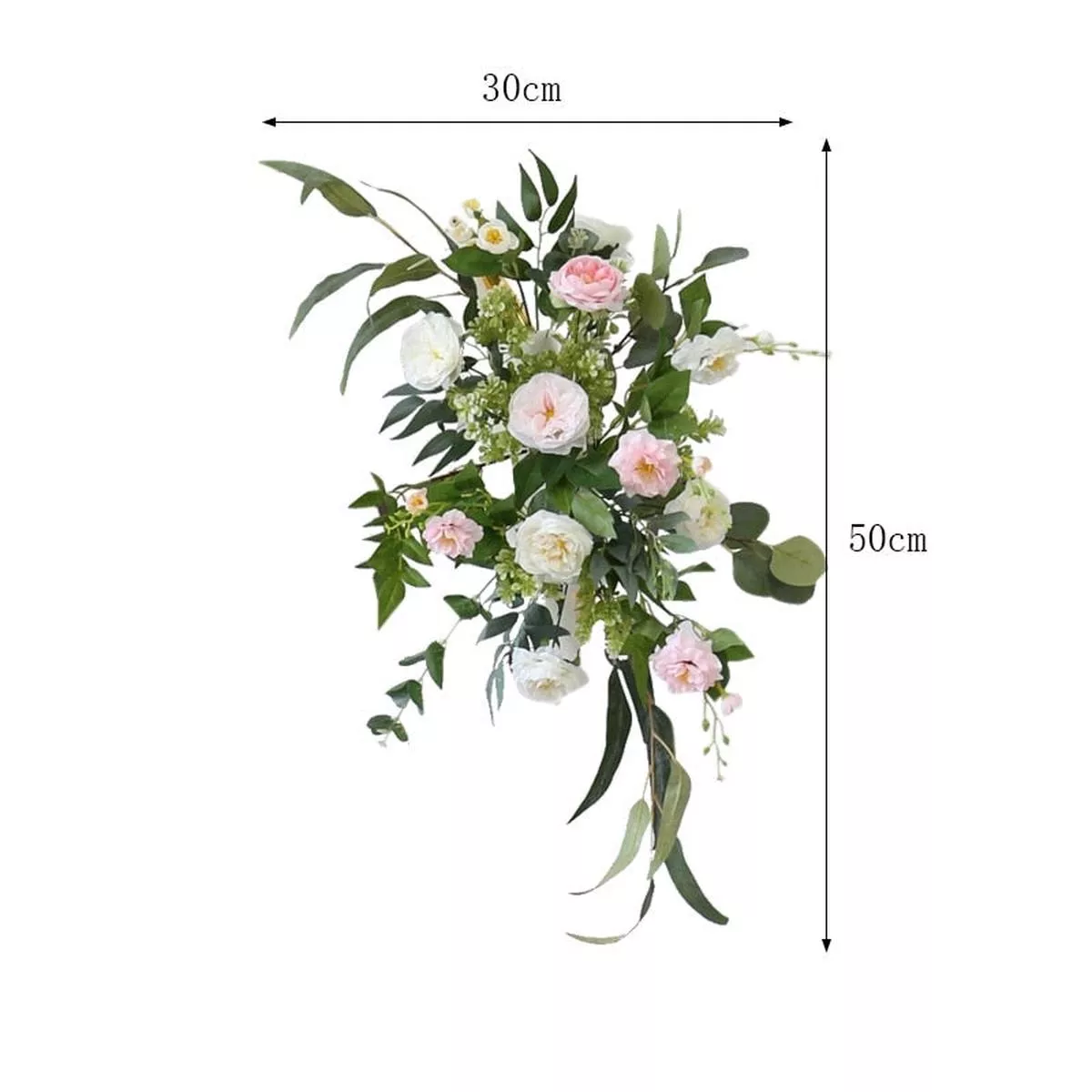 Simulation Mori Style Rose Arc Wall Wedding Decoration Piece – Green B