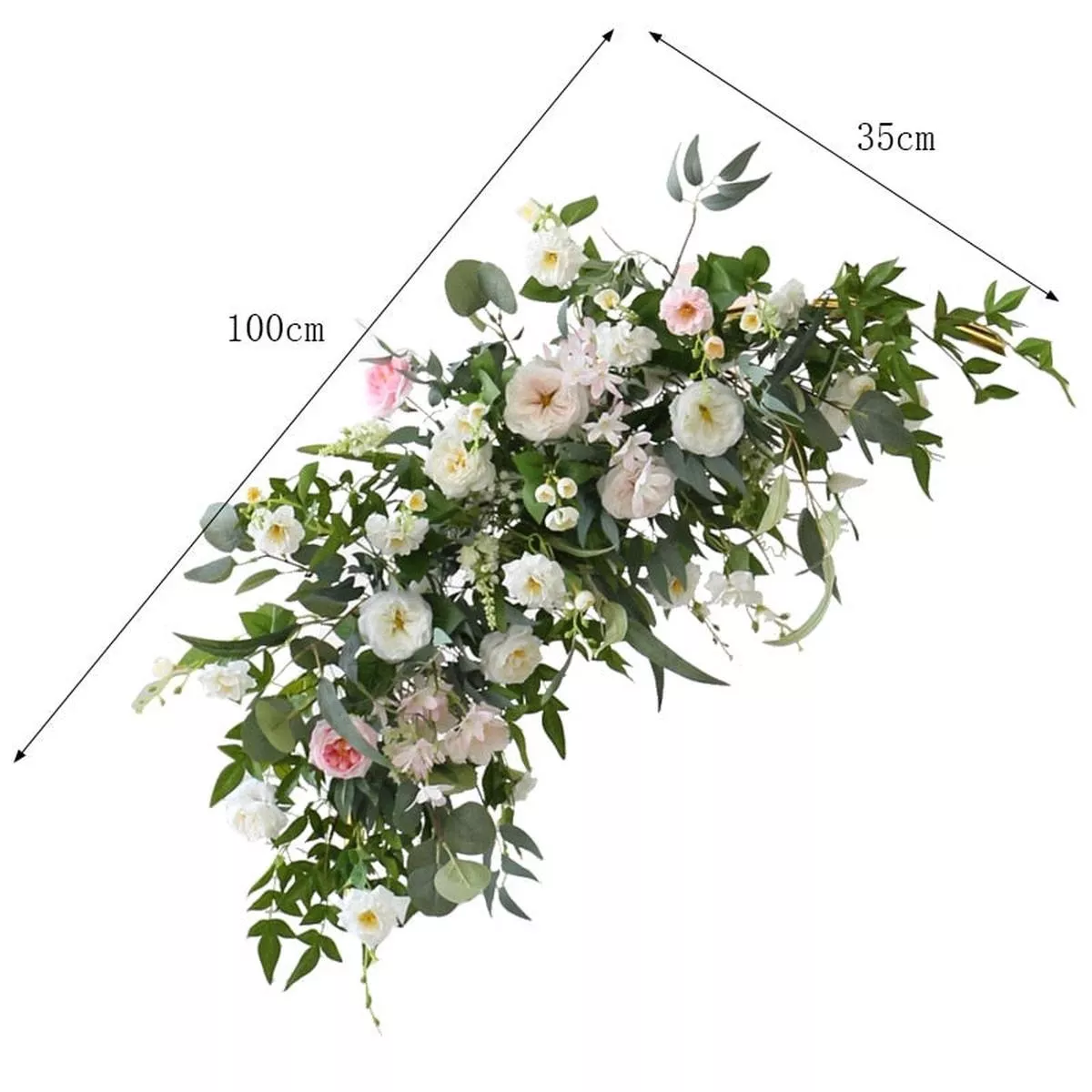 Simulation Mori Style Rose Arc Wall Wedding Decoration Piece – Green A