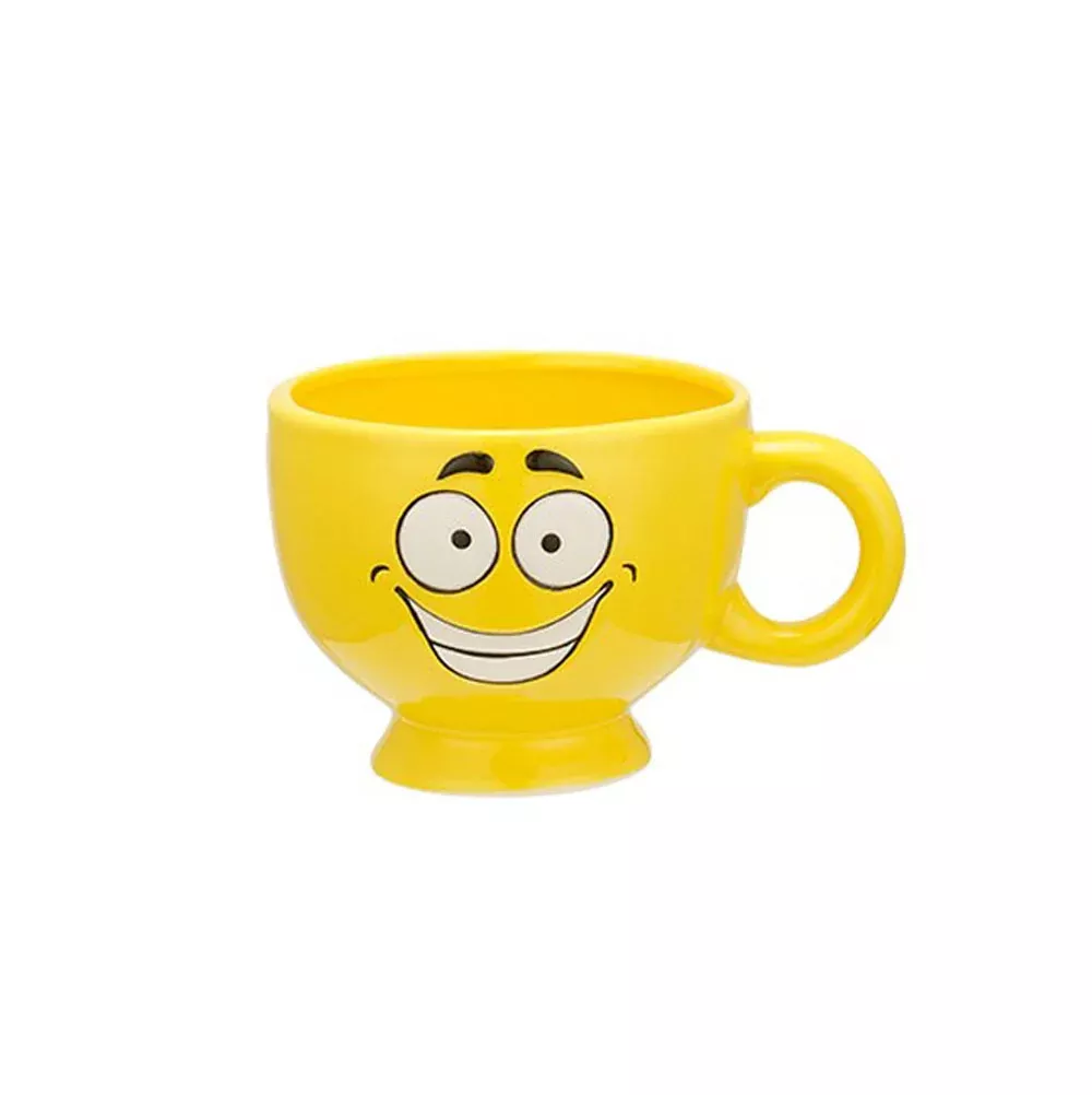 Smiley Face Yellow Mug Planter | Napco