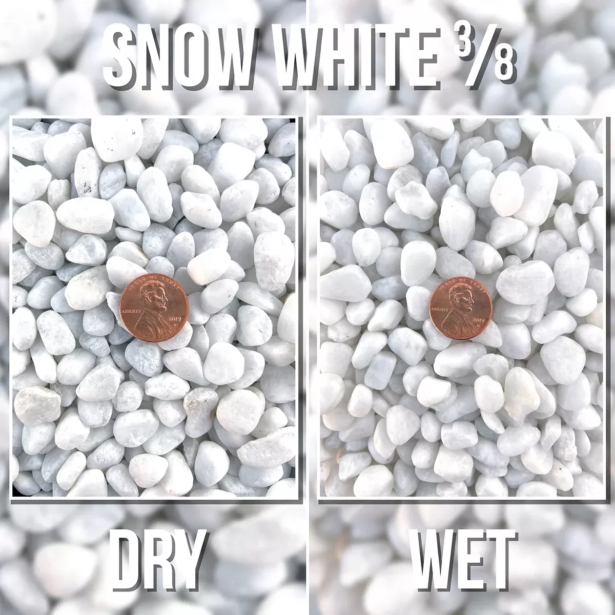 Snow White Pebble - 3/8