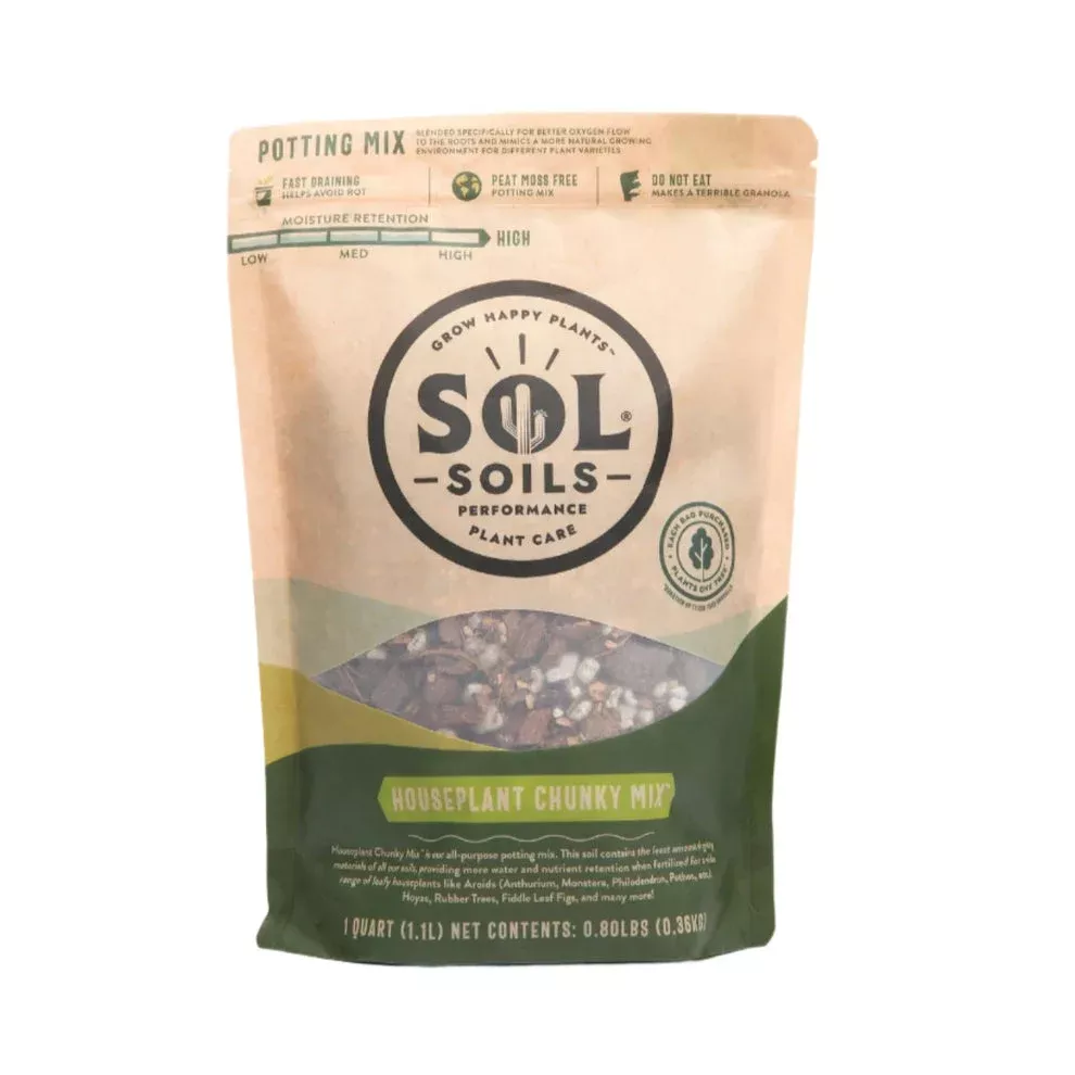 Sol Soils, Houseplant Chunky Mix, 1 Qt