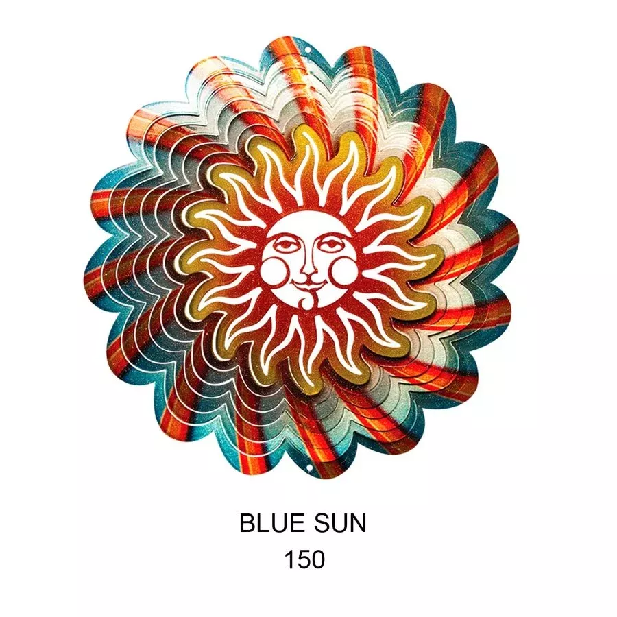 Spinfinity Designs Blue Sun 12 in. Stainless Steel Wind Spinner