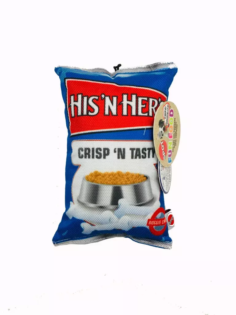 Spot, Fun Food His n' Hers Chips Plush Dog Toy, 8"