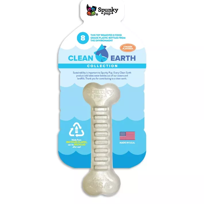 Spunky Pup Clean Earth Recycled Bone Dog Toy, 5"