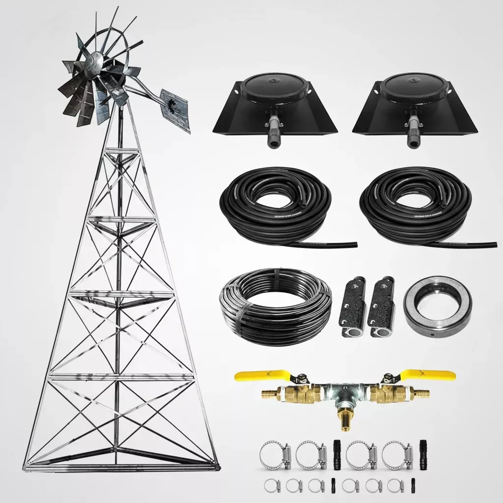Steel Windmill Pond Aerator | 4-Leg Tower | Super Premier Kit