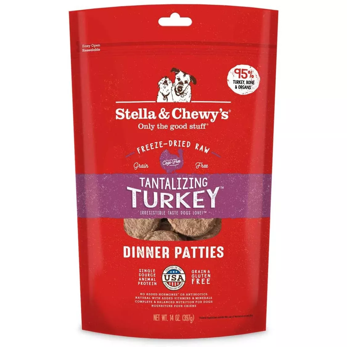Stella & Chewy's Freeze-Dried Raw Stella's Tantalizing Turkey Dinner Patties, 14 oz.