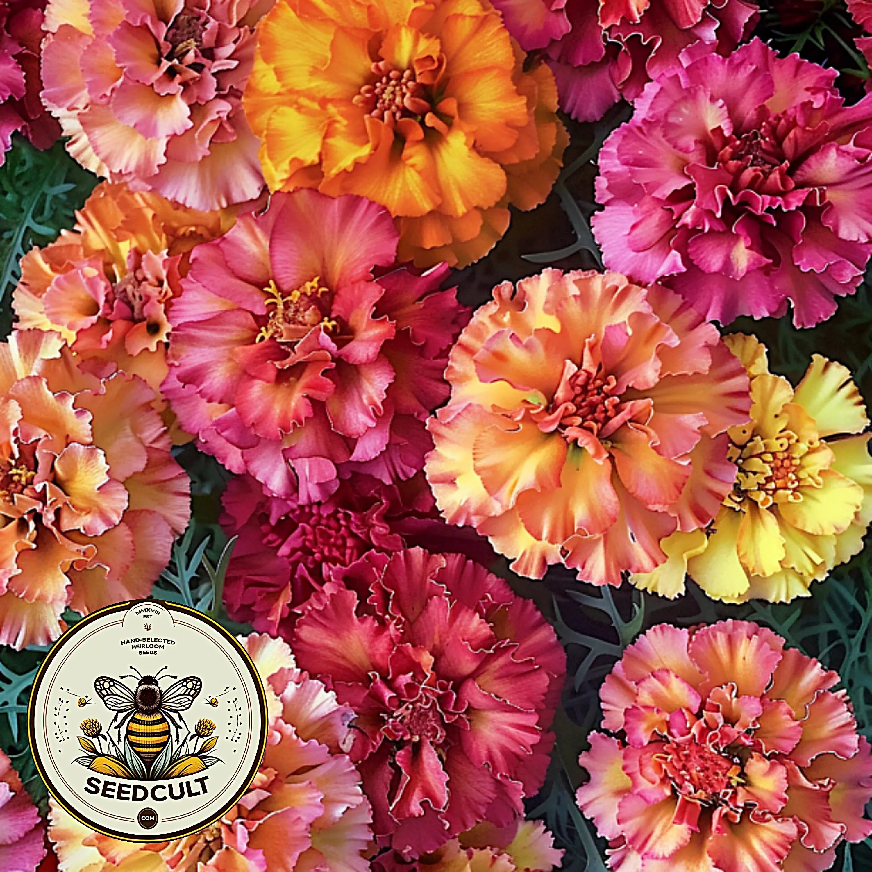 Strawberry Blonde Marigold Seeds, Tagetes Patula TG4310