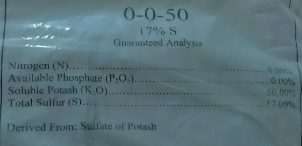 Sulfate of Potash 0-0-50 Granular Fertilizer 50# Bag