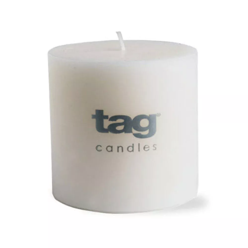 Tag Candles, Chapel Pillar Candle 3X3, White