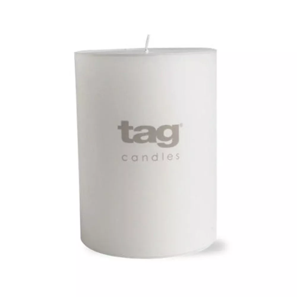 Tag Candles, Chapel Pillar Candle 3X4, White