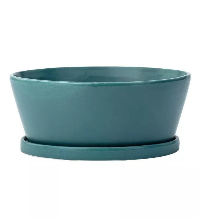 Teal Dish Garden With Saucer | Large | Napco