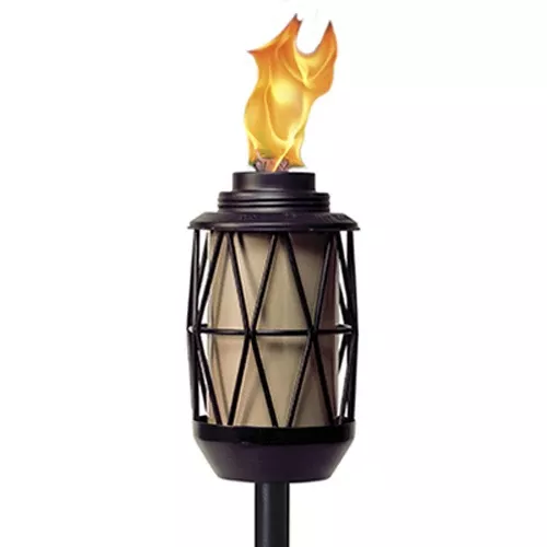 Tiki Modern Bronze Metal Torch, 64"