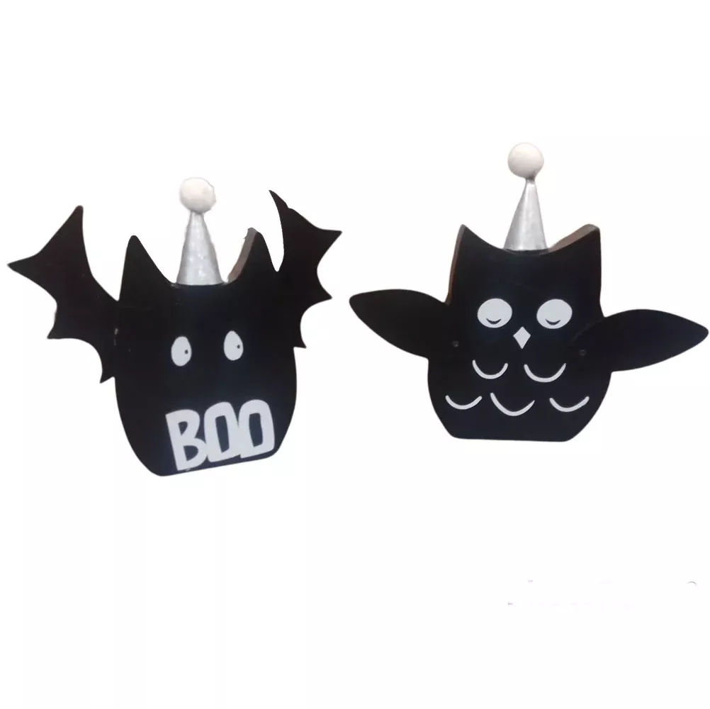 Transpac, Bat or Owl Decor, Assorted and Sold Separately, Wood, Black, 9"H