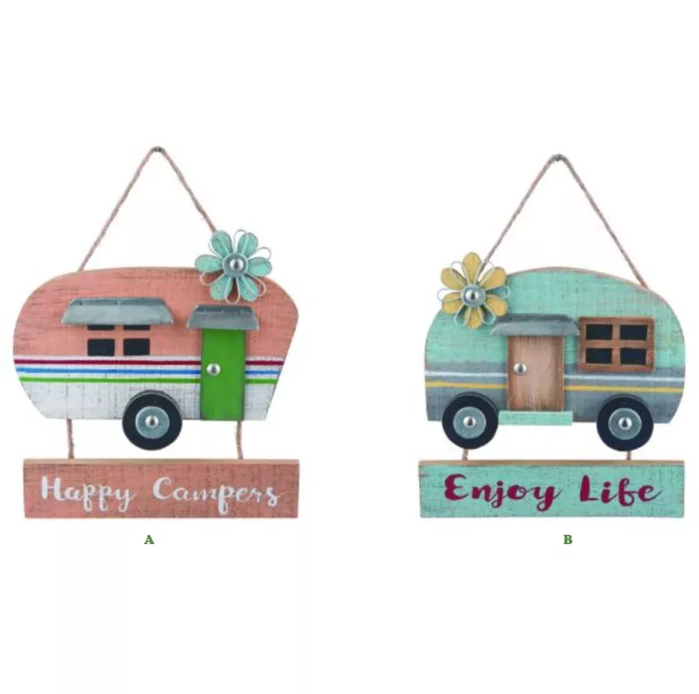 Transpac, Camper Sign, Metal/Wood, Assorted & Sold Separately