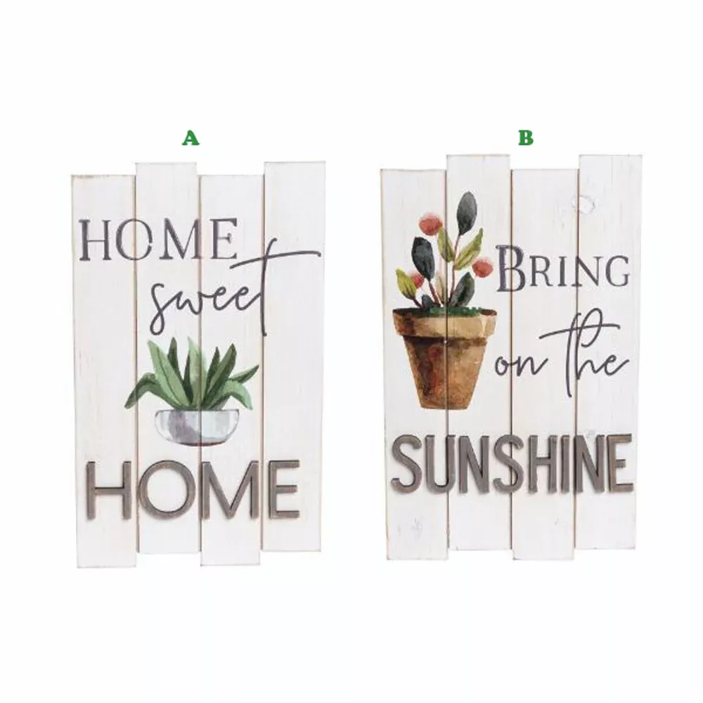 Transpac, Floral Slat Decor, Assorted and Sold Separately