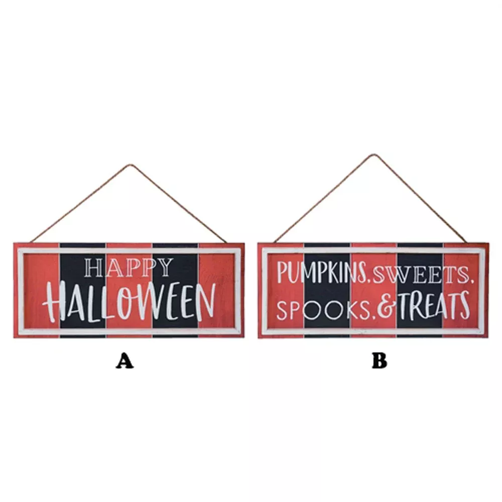 Transpac, Halloween Slat Sign, Assorted, Sold Separately, MDF, 19"L