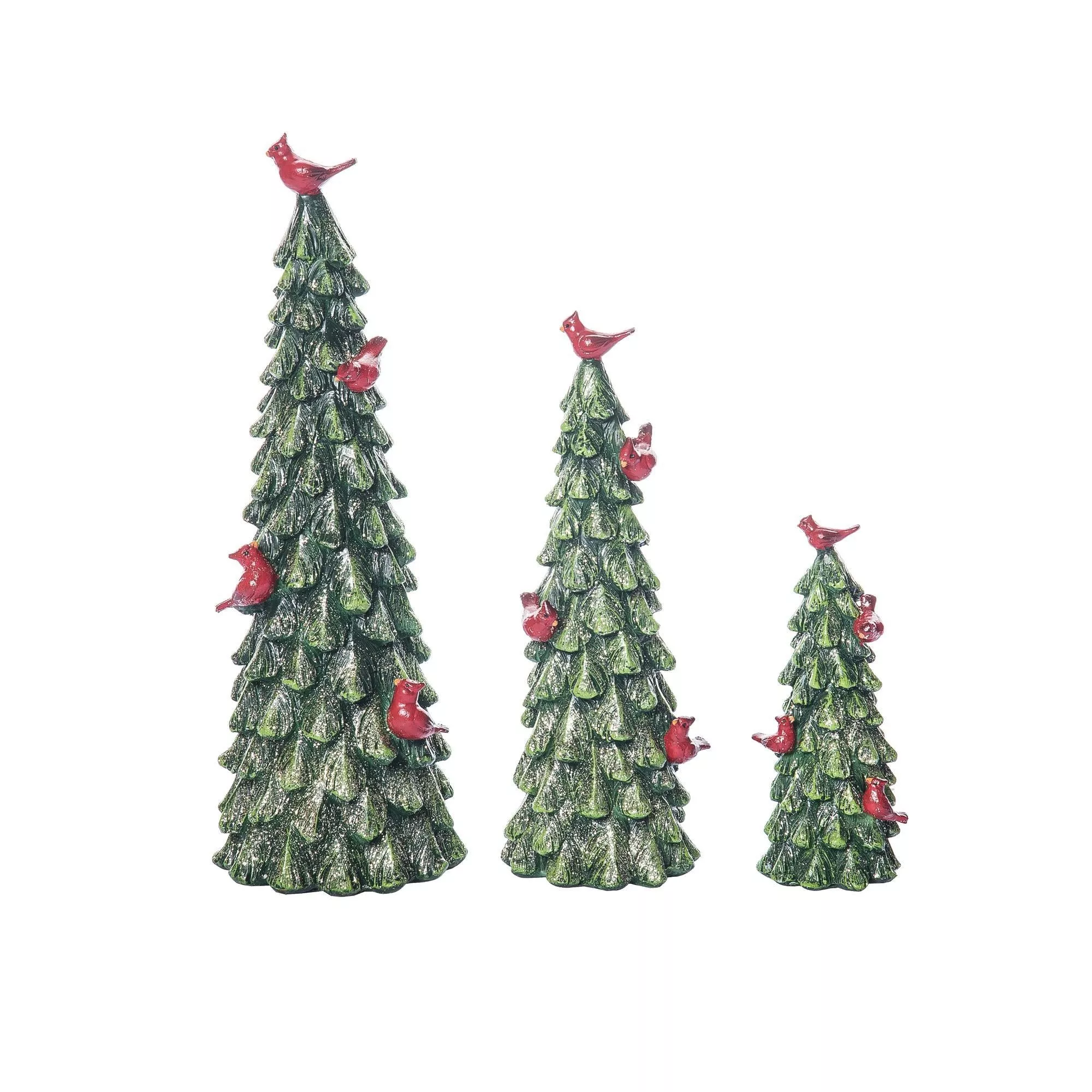 Transpac - Resin Glitter Cardinal Tree Decor - Large - TC03004
