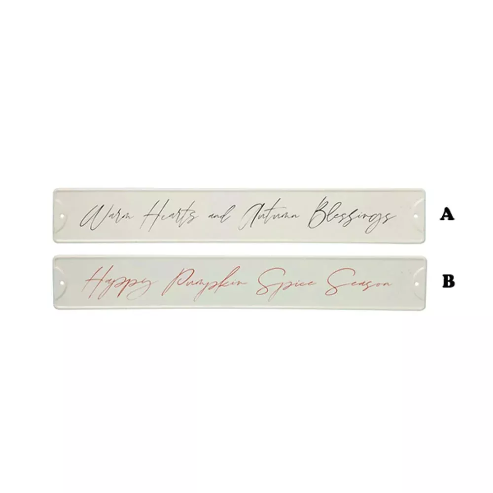 Transpac,Simple Autumn Wall Décor Assorted, Sold Separately, Metal, Cream, 22.75"L